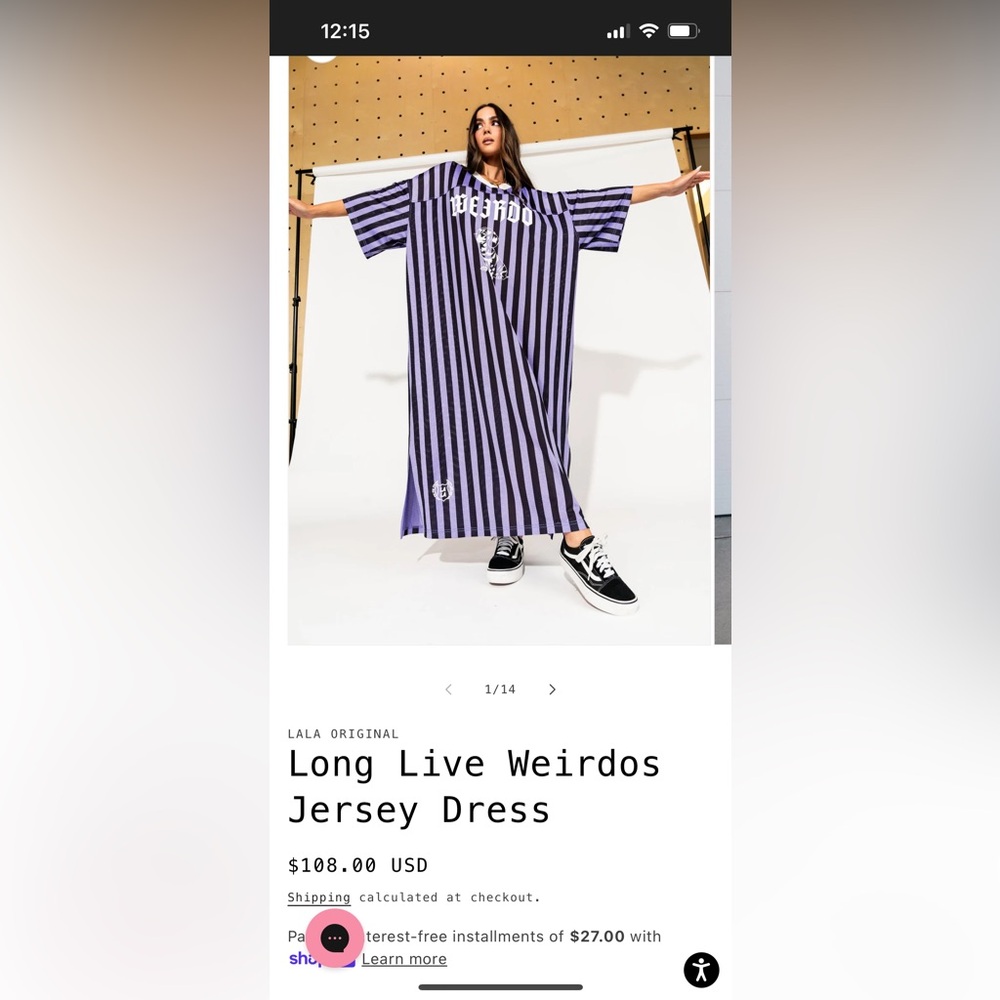 NWT- Dressed In lala long live weirdos jersey dress.